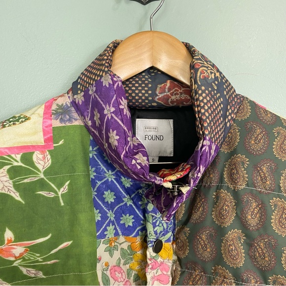FOUND‎ Gardenja Tapestry Puffer Jacket Patchwork Floral Paisley Tropical Small - Picture 7 of 9